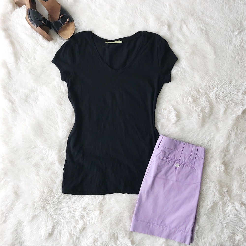 LOFT scoop black short sleeve tee shirt size S